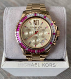 Buy Shop Michael Kors Everest Chronograph Gold Dial Gold Steel Strap Watch for Women - MK5871 USA Online