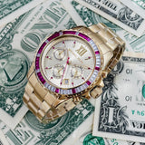 Buy Shop Michael Kors Everest Chronograph Gold Dial Gold Steel Strap Watch for Women - MK5871 USA Online