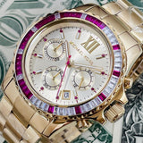 Buy Shop Michael Kors Everest Chronograph Gold Dial Gold Steel Strap Watch for Women - MK5871 USA Online