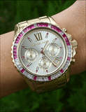 Buy Shop Michael Kors Everest Chronograph Gold Dial Gold Steel Strap Watch for Women - MK5871 USA Online