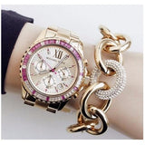 Buy Shop Michael Kors Everest Chronograph Gold Dial Gold Steel Strap Watch for Women - MK5871 USA Online