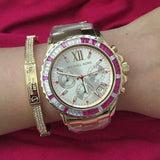 Buy Shop Michael Kors Everest Chronograph Gold Dial Gold Steel Strap Watch for Women - MK5871 USA Online