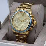 Buy Shop Michael Kors Everest Chronograph Gold Dial Gold Steel Strap Watch For Women - MK7210 USA Online