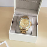 Buy Shop Michael Kors Everest Chronograph Gold Dial Gold Steel Strap Watch For Women - MK7210 USA Online