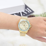 Buy Shop Michael Kors Everest Chronograph Gold Dial Gold Steel Strap Watch For Women - MK7210 USA Online