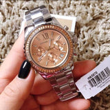 Buy Shop Michael Kors Everest Chronograph Gold Dial Silver Steel Strap Watch For Women - MK5870 USA Online
