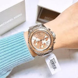 Buy Shop Michael Kors Everest Chronograph Gold Dial Silver Steel Strap Watch For Women - MK5870 USA Online