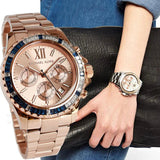Buy Shop Michael Kors Everest Chronograph Rose Gold Dial Rose Gold Steel Strap Watch For Women - MK5755 USA Online