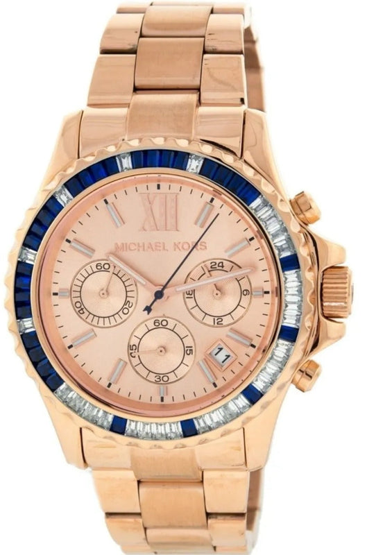 Buy Shop Michael Kors Everest Chronograph Rose Gold Dial Rose Gold Steel Strap Watch For Women - MK5755 USA Online