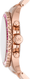 Buy Shop Michael Kors Everest Chronograph Rose Gold Dial Rose Gold Steel Strap Watch For Women - MK7211 USA Online
