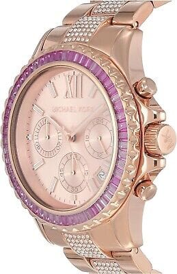 Buy Shop Michael Kors Everest Chronograph Rose Gold Dial Rose Gold Steel Strap Watch For Women - MK7211 USA Online