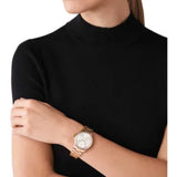 Buy Shop Michael Kors Everest Chronograph Silver Dial Rose Gold Steel Strap Watch For Women - MK7213 USA Online
