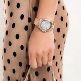 Buy Shop Michael Kors Everest Chronograph Silver Dial Rose Gold Steel Strap Watch For Women - MK7213 USA Online