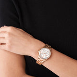 Buy Shop Michael Kors Everest Chronograph Silver Dial Rose Gold Steel Strap Watch For Women - MK7213 USA Online