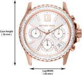 Buy Shop Michael Kors Everest Chronograph Silver Dial Rose Gold Steel Strap Watch For Women - MK7213 USA Online