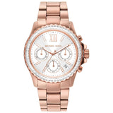 Buy Shop Michael Kors Everest Chronograph Silver Dial Rose Gold Steel Strap Watch For Women - MK7213 USA Online