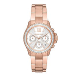 Buy Shop Michael Kors Everest Chronograph Silver Dial Rose Gold Steel Strap Watch For Women - MK7213 USA Online