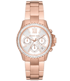 Buy Shop Michael Kors Everest Chronograph Silver Dial Rose Gold Steel Strap Watch For Women - MK7213 USA Online