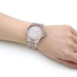 Buy Shop Michael Kors Everest Chronograph Silver Dial Two Tone Steel Strap Watch For Women - MK6975 USA Online
