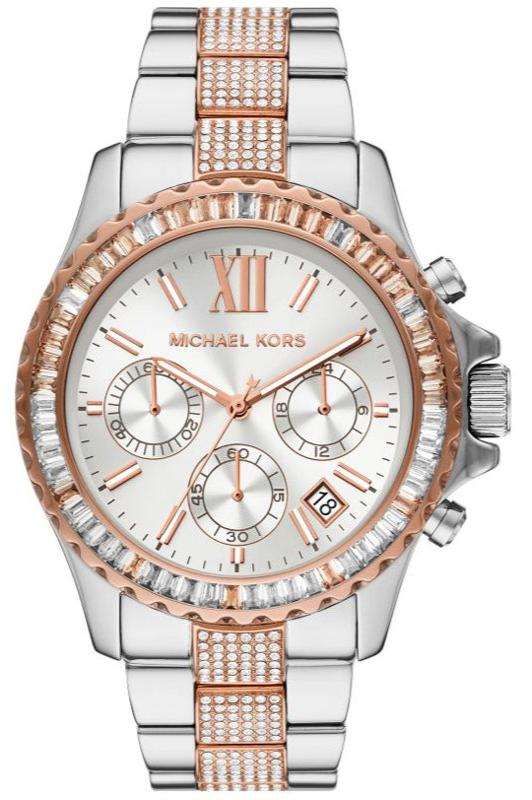 Buy Shop Michael Kors Everest Chronograph Silver Dial Two Tone Steel Strap Watch For Women - MK6975 USA Online