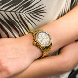 Buy Shop Michael Kors Everest Chronograph White Dial Gold Steel Strap Watch For Women - MK7212 USA Online