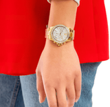 Buy Shop Michael Kors Everest Chronograph White Dial Gold Steel Strap Watch For Women - MK7212 USA Online