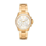 Buy Shop Michael Kors Everest Chronograph White Dial Gold Steel Strap Watch For Women - MK7212 USA Online