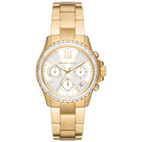 Buy Shop Michael Kors Everest Chronograph White Dial Gold Steel Strap Watch For Women - MK7212 USA Online