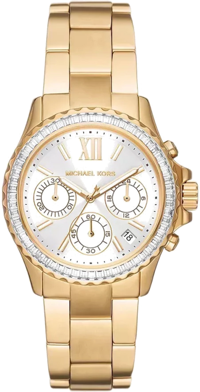 Buy Shop Michael Kors Everest Chronograph White Dial Gold Steel Strap Watch For Women - MK7212 USA Online