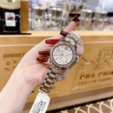 Buy Shop Michael Kors Everest Chronograph White Dial Two Tone Steel Strap Watch For Women - MK7214 USA Online