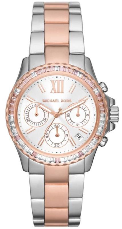 Buy Shop Michael Kors Everest Chronograph White Dial Two Tone Steel Strap Watch For Women - MK7214 USA Online