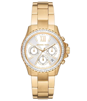 Buy Shop Michael Kors Everest Chronograph White Dial Gold Steel Strap Watch For Women - MK7212 USA Online