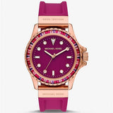Buy Shop Michael Kors Everest Pave Crystals Pink Dial Pink Rubber Strap Watch for Women - MK7441 USA Online