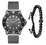 Buy Shop Michael Kors Everest Quartz Grey Dial Grey Mesh Bracelet Watch For Men - MK9093 USA Online