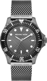 Buy Shop Michael Kors Everest Quartz Grey Dial Grey Mesh Bracelet Watch For Men - MK9093 USA Online