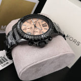Buy Shop Michael Kors Everest Quartz Rose Gold Dial Black Steel Strap Watch For Women - MK5872 USA Online