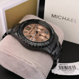Buy Shop Michael Kors Everest Quartz Rose Gold Dial Black Steel Strap Watch For Women - MK5872 USA Online