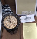 Buy Shop Michael Kors Everest Quartz Rose Gold Dial Black Steel Strap Watch For Women - MK5872 USA Online
