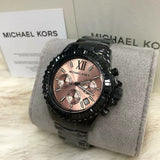 Buy Shop Michael Kors Everest Quartz Rose Gold Dial Black Steel Strap Watch For Women - MK5872 USA Online