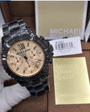 Buy Shop Michael Kors Everest Quartz Rose Gold Dial Black Steel Strap Watch For Women - MK5872 USA Online