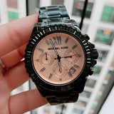 Buy Shop Michael Kors Everest Quartz Rose Gold Dial Black Steel Strap Watch For Women - MK5872 USA Online