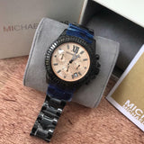 Buy Shop Michael Kors Everest Quartz Rose Gold Dial Black Steel Strap Watch For Women - MK5872 USA Online