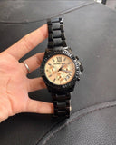 Buy Shop Michael Kors Everest Quartz Rose Gold Dial Black Steel Strap Watch For Women - MK5872 USA Online