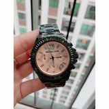 Buy Shop Michael Kors Everest Quartz Rose Gold Dial Black Steel Strap Watch For Women - MK5872 USA Online