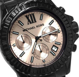 Buy Shop Michael Kors Everest Quartz Rose Gold Dial Black Steel Strap Watch For Women - MK5872 USA Online