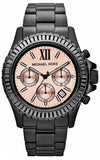 Buy Shop Michael Kors Everest Quartz Rose Gold Dial Black Steel Strap Watch For Women - MK5872 USA Online