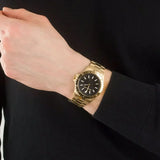 Buy Shop Michael Kors Everest Three-Hand Black Dial Gold Steel Strap Watch For Men - MK9078 USA Online