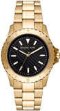 Buy Shop Michael Kors Everest Three-Hand Black Dial Gold Steel Strap Watch For Men - MK9078 USA Online