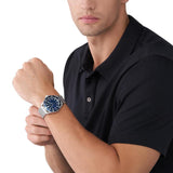 Buy Shop Michael Kors Everest Three-Hand Blue Dial Silver Steel Strap Watch For Men - MK9079 USA Online