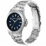 Buy Shop Michael Kors Everest Three-Hand Blue Dial Silver Steel Strap Watch For Men - MK9079 USA Online